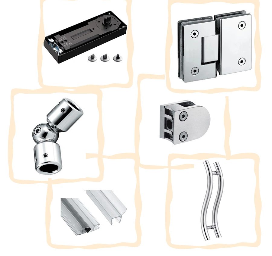 Zinc Alloy/SS304 Casting Bevel Circinal Angle 90 Degree Shower Door Hinge